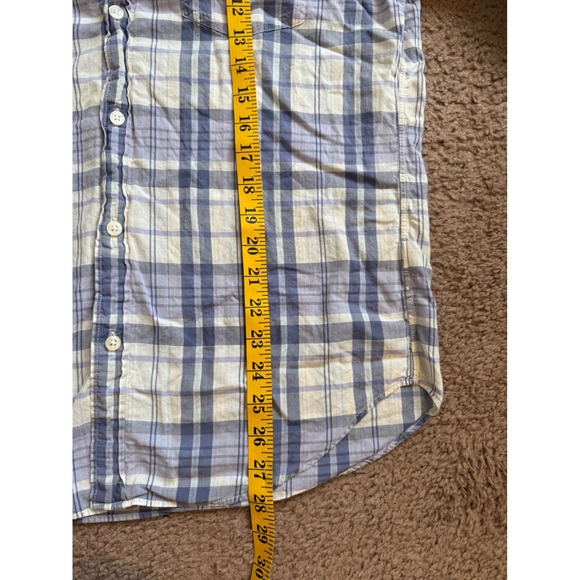 J Crew Button Down Shirt Men's Size M Tailored Woven Madras Plaid Long Sleeve - Picture 7 of 8